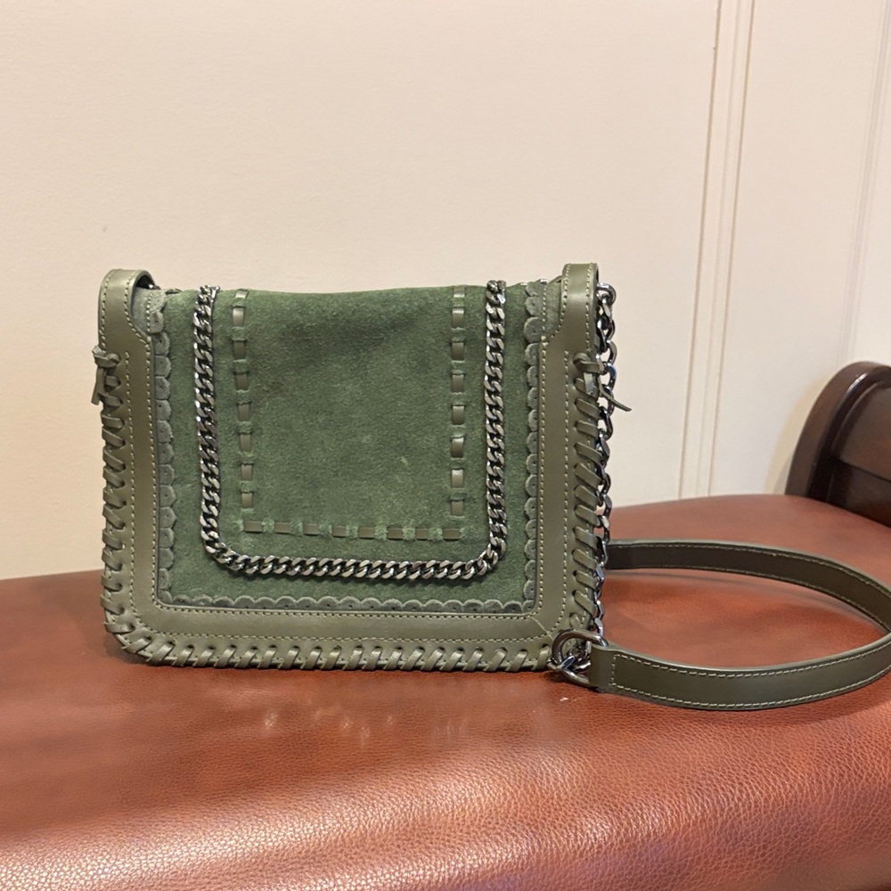 Zara Green Crossbody Bag with Chain Detail